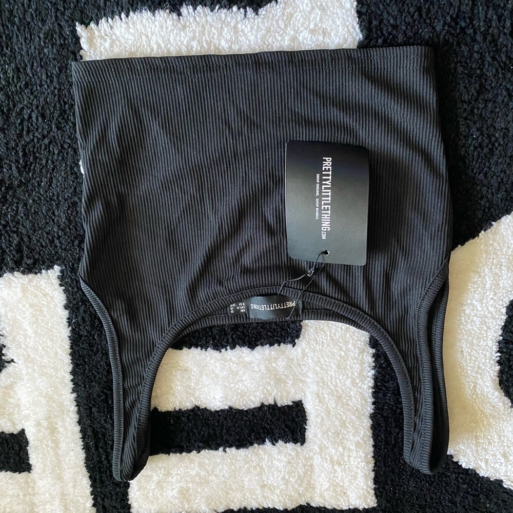 PLT black ribbed tank